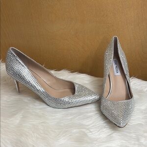Steve Madden Silver Laveda Crystal Pump In Rhinestone Size 7.5